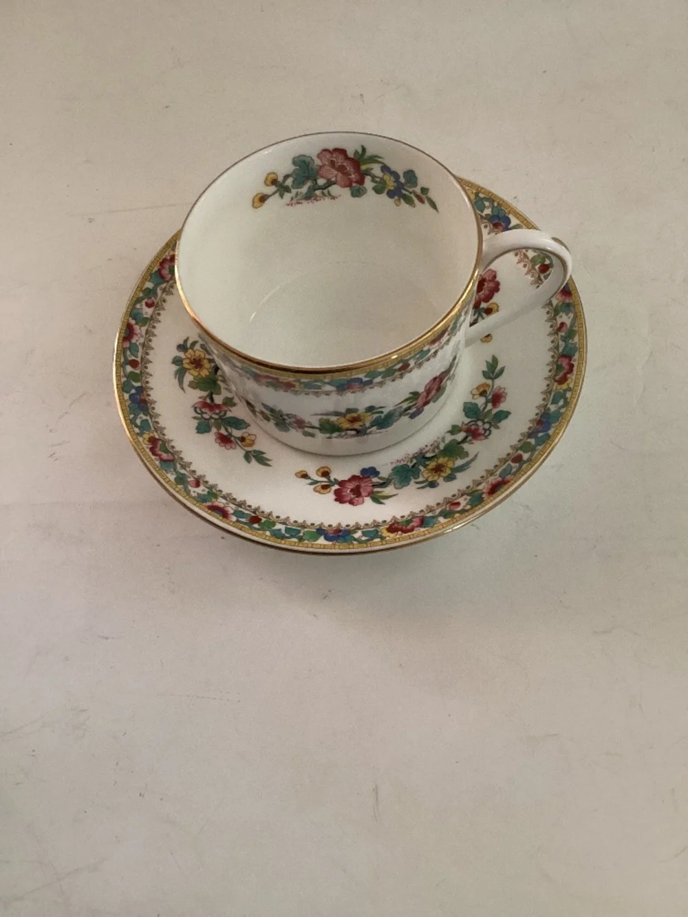 Coalport China tea cup and saucer “Ming Rose”